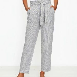 LOFT Striped Paperbag Tie Pant